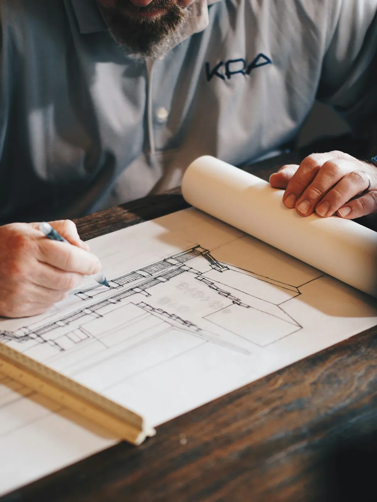 Reviewing technical drawings for a construction package